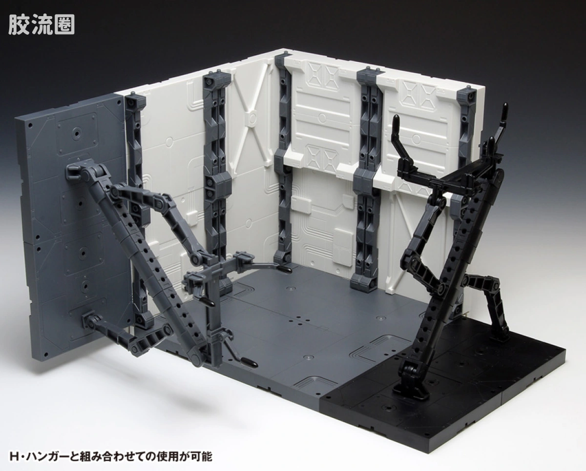WAVE拼装综合系列 H-HANGAR Ｈ・ハンガー用拡張キット ポージングアーム　［ グレー ］ ［ ブラック ］ - 图片